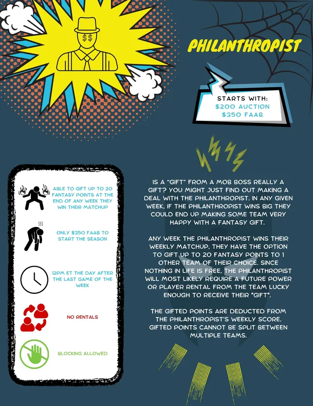 Philanthropist superpower card